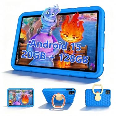 Imagem de ITDULCET Tablet infantil, tablet Android 15 de 10 polegadas para crianças, 20 GB de RAM 128 GB ROM Octa-Core 6000 mAh com capa à prova de choque, Bluetooth, WiFi, controle parental, câmera dupla, GPS