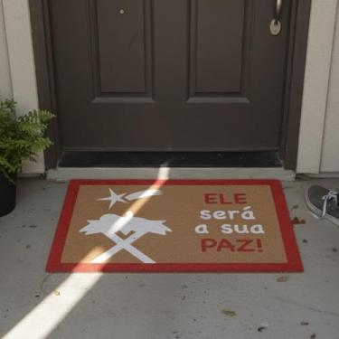 Imagem de Tapete Porta Vinil Natalino 60x40 Decorativo Enfeite Natal Novidade (80x40, Jesus Natal)