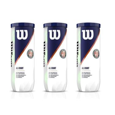 Imagem de Bola de Tênis Wilson Roland Garros All Court - 3 Tubos-Unissex