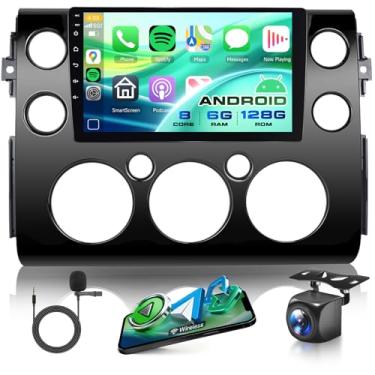 Imagem de Rimoody 8 núcleos 6G + 128G Android 15 rádio de carro sem fio para Toyota FJ Cruiser 2006-2023, estéreo para carro, Android, auto GPS 5G-WiFi, DSP Bluetooth 5.0, 9 polegadas, tela sensível ao toque FM