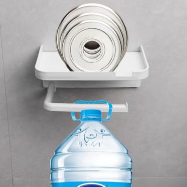 Imagem de Suporte de papel higiênico montado na parede, à prova de ferrugem, plástico espesso, banheiro, cozinha, armazenamento, suporte para prateleira, caixa de lenços, branco