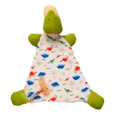 Imagem de Naninha para Bebê com Prendedor de Chupeta Bichinhos Estampada Algodão (100% Algodão, Dino verde)