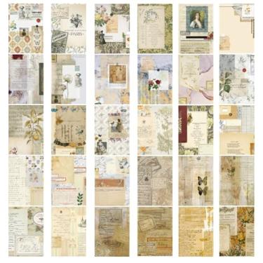 Imagem de Kit de papel de scrapbook vintage, 30 peças, papel de decoupage para artesanato faça você mesmo, suprimentos de diário de lixo, colagem de arte