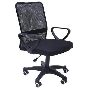 Imagem de Cadeira de Escritório Giratória Tela Mesh Ergonomica Cor Preta