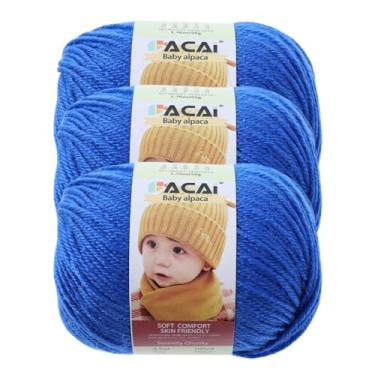 Imagem de Fio macio para bebê, 30% alpaca 70% poliéster, hipoalergênico, lavável, lavável na máquina, lã de bebê, ideal para tricô, crochê, cobertores de bebê, roupas e acessórios para recém-nascidos, 50 g por