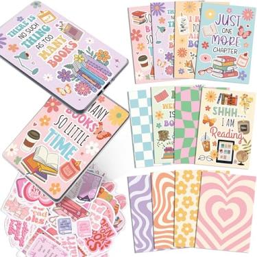 Imagem de 12 peças de papel cartolina para e-reader e 60 peças de adesivos de leitura para capa transparente, tema amante de livros de 17,3 x 12,2 cm, capa traseira, acessórios de decoração para papel branco 11