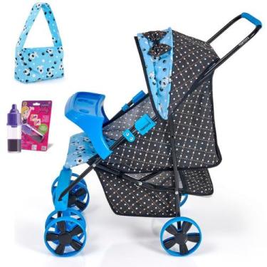Imagem de Carrinho de Boneca Reborn Roma Xikitinha Milano Alive Oliveira, Azul, 