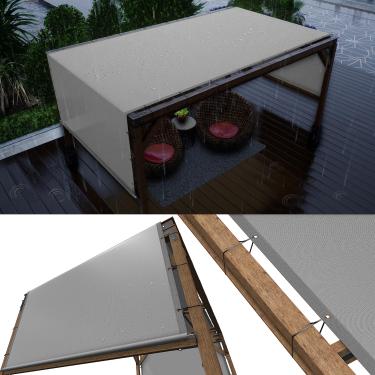 Imagem de ColourTree Capa de substituição para toldo de pérgula à prova d'água de 1,2 m L x 1,8 m C, tecido de grau comercial 220 GSM, inclui hastes pesadas de aço inoxidável (fazemos tamanho personalizado)