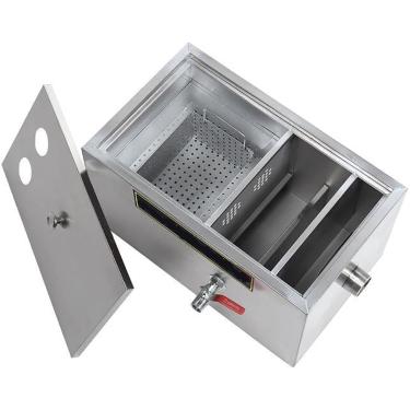 Imagem de Filtro De Gordura, Coletor De Gordura Comercial De Aço Inoxidável Para Águas Residuais Sob A Pia, Coletor De Gordura Comercial Com Entrada Superior Para Cozinhas De Restaurantes, 50 x 29 x 29cm