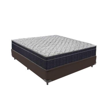 Imagem de Cama + Box Casal Colchão Ortobom D45 Airtech Extra Firme Cor:marrom