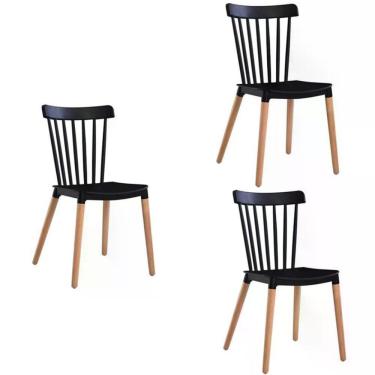 Imagem de Kit 03 Cadeiras Paris - Preto Preto