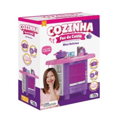 Imagem de Cozinha Faz de Conta Brinquedo Infantil Menina Rosa Pais e Filhos