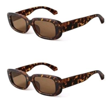 Imagem de Conjunto de óculos de sol retrô unissex, proteção UV400, adequado para uso diário, passeios na praia e festas(2 Multicolorido)