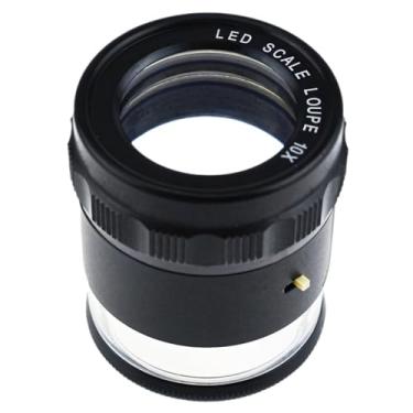 Imagem de Lupa de LED com vidro óptico de 10x, escala de grade de precisão e luz brilhante para medição e inspeção