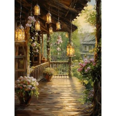 Imagem de Kits de ponto cruz estampado com flores para adultos - Kits de bordado para iniciantes e adultos, kits de ponto cruz contados com 11 CT para adultos, artesanato, 30,5 x 40,6 cm