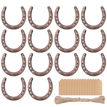 Imagem de LECEHIVO 14 peças de ferradura de ferro fundido a granel 14 x 10 cm pendurado na parede boa sorte decorações de ferraduras para adultos tema cavalo feito à mão artigos de casamento festa de