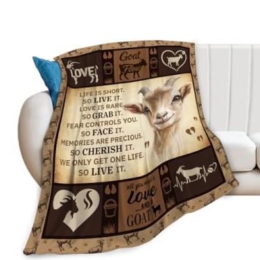 Imagem de Cobertor de cabra, cobertor de cabras, presentes de ovelha, cobertores de flanela de pelúcia para meninas, mulheres, homens, meninos, amantes, adultos, roupa de cama macia, presente para sofá-cama
