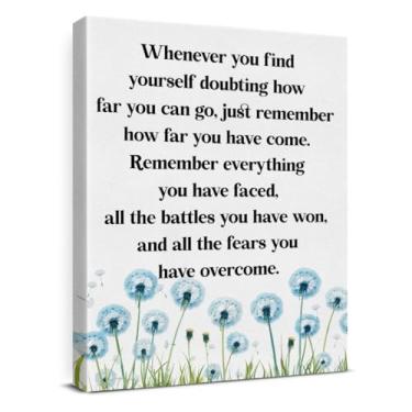Imagem de Decoração de parede inspiradora, arte de parede com citações positivas, presente de decoração de arte de formatura, impressão motivacional de pôsteres em tela emoldurada para escritório, sala de aula