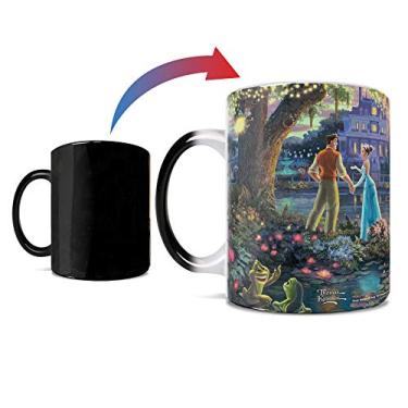 Imagem de Disney – A Princesa e o Sapo – Tiana e Príncipe Naveen – Thomas Kinkade – Caneca sensível ao calor de 325 ml – Caneca de café de cerâmica que muda de cor