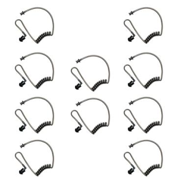 Imagem de Klykon Pacote com 10 bobinas de substituição de tubo acústico cinza compatível com Motorola Kenwood Baofeng Retevis Midland Icom Walkie Talkies