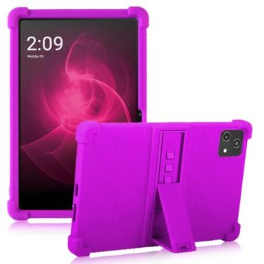 Imagem de ATOOZ Capa de silicone para tablet T-Mobile Revvl Tab 5G 10,36 polegadas, Revvl Tab 5G 10,36 capa para crianças com suporte ajustável (roxa)