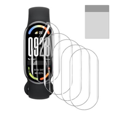 Imagem de Natbok Pacote com 5 protetores de tela para Smartwatch Xiaomi Smart Band 10, protetor de tela de TPU macio e flexível para Xiaomi Band 10, cobertura total, antiarranhões, fácil instalação