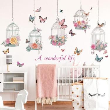 Imagem de Adesivo de parede colorido floral em PVC 30x90cm autoadesivo - yiweisa