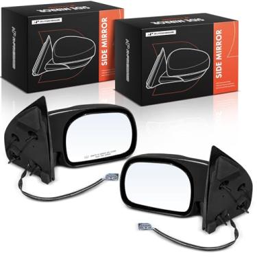 Imagem de A-Premium Par (2) espelhos retrovisores elétricos do lado do motorista e do passageiro - compatível com Ford Excursion 2001 2002 2003 2004 2005 - Espelho retrovisor externo externo texturizado manual