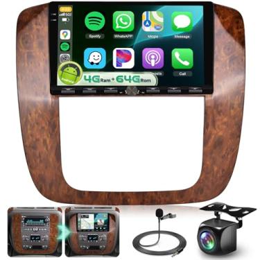Imagem de Rádio estéreo de 8 núcleos 4G + 64G para GMC Yukon Tahoe Suburban Chevy Silverado 2007-2013 estéreo com WiFi 5G DSP Carplay Android Auto, Sellrich 9 polegadas 1280P rádio com tela sensível ao toque