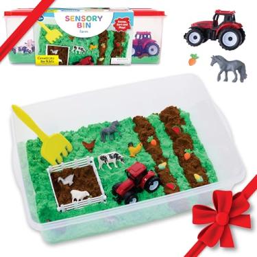 Imagem de Creativity for Kids Caixa sensorial: fazenda | Brincar com areia, animais de fazenda e ferramentas | Incentiva habilidades motoras finas, criatividade e brincadeiras calmas (maiores de 3 anos)