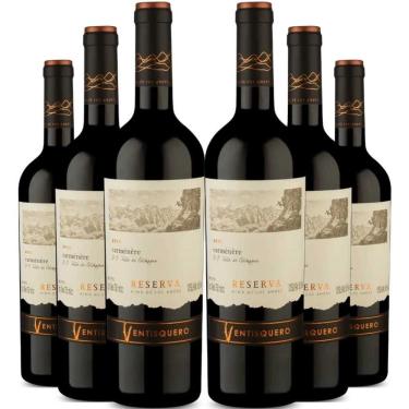 Imagem de Kit 6 Garrafas Vinho Tinto Ventisquero Reserva Carmenere 750ml