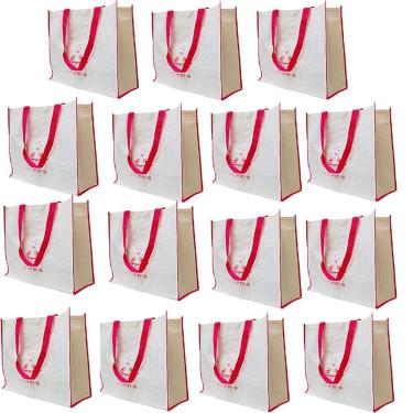 Imagem de Bolsa Ecobag Kit 15 Uni Retornavel Compras Mercado Dobravel