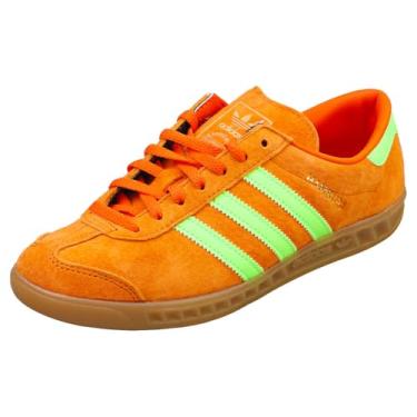 Imagem de adidas Originals Hamburg Tênis feminino, Laranja/verde solar/goma, 34