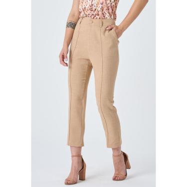 Imagem de Calça PKS Alfaiataria Capri Bege-GG-Feminino