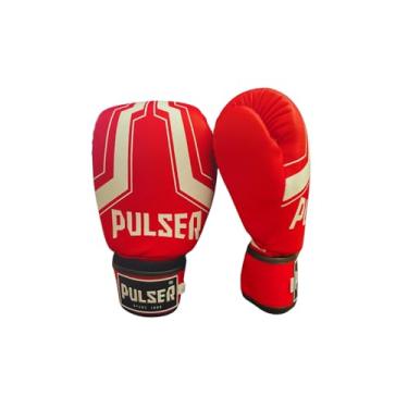 Imagem de Par Luva Boxe Kickboxing Muay Thai Injetada Thunder Pulser (Vermelho/Branco, 14oz)