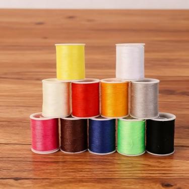 Imagem de Conjunto de costura de botão de jeans colorido portátil para artesanato DIY para máquina de costura bordada à mão (11 rolos)