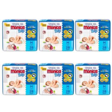 Imagem de Fralda Turma da Mônica Baby Jumbo Tamanho M - 6 Pacotes com 28 Fraldas