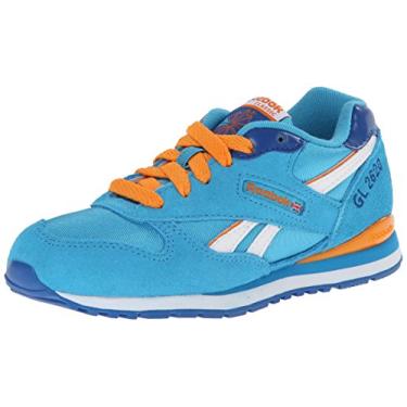 Imagem de Reebok Tênis de corrida GL 2620-C (criança pequena/criança grande), Flight Blue/Impact Blue/Hazard Orange/Branco, 4.5 Big Kid