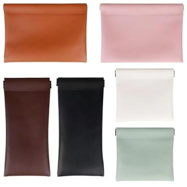 Imagem de TNRAADREM Bolsa de maquiagem pequena com 6 peças – Mini bolsas de cosméticos portáteis para mulheres, porta-moedas e organizador de batom, bolsa de armazenamento de viagem – Organizador de bagagem