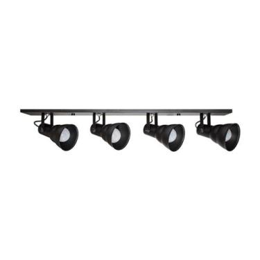 Imagem de Luminária Spot Taschibra Linear Hol 4Xe27 Branco/Preto, Bivolt