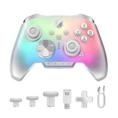 Imagem de BIGBIG WON Rainbow 3 Wireless PC Gaming Controller Capacitive Joystick 2000Hz Polling Rate 16 Mechanical Keys 14 Custom RGB Lights 6-Axis Gyro Sensor Hall/Micro-switch Trigger 3.5mm Audio Jack Gamepad