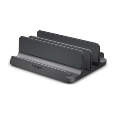 Imagem de Spigen Suporte vertical para laptop para mesa com base ajustável, 4 compartimentos no total para todos os MacBook de 11 a 16 polegadas/HP/Dell/Surface/Samsung/LG/Chrome Book LD208S4 - cinza espacial