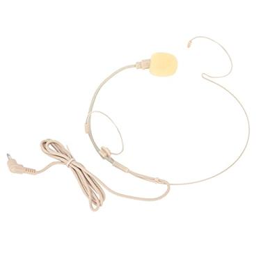 Imagem de Tbest EY528 Fone de ouvido para graves pesados de orelha única com trava de parafuso, som claro profissional para palestras, estações de TV, salas de transmissão bege