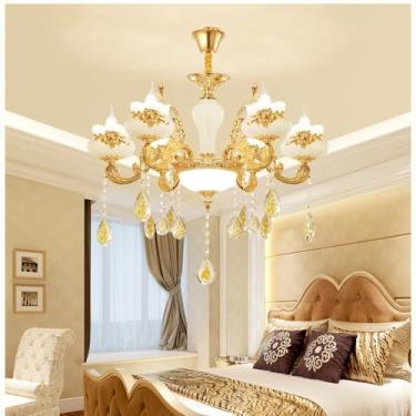 Imagem de Luminária pendente de luxo em estilo europeu - Design simples e elegante | Ideal para sala de estar, sala de jantar e quarto em casas de campo | Zhongshan Lighting (6 lâmpadas)