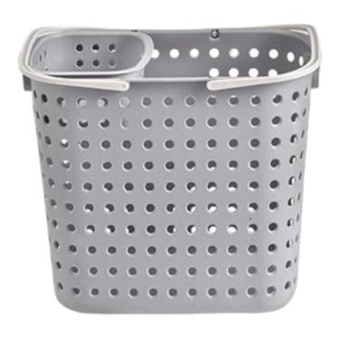 Imagem de SiaBiced Cesto de roupa suja, cesto para guardar brinquedos, leve e versátil para quarto, 16,1 x 11,8 x 14,1 polegadas, com para meias, Cinza Claro