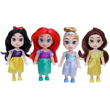 Imagem de COMP Kit Mini Bonecas Disney Princesas 15cm - Branca de Neve, Ariel, C