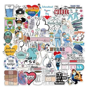 Imagem de Adesivos 50 unidades/lote Internationals Nurses Days Whites Angels