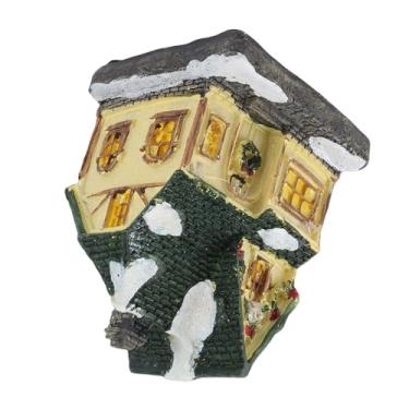 Imagem de YOUTHINK Casa de Vila de Natal, Casa de Natal Iluminada por LED de Resina Com Design de Neve para Decoração de e Quarto Infantil, 3,35 X 3,15 X 4,13 pol. (#12)
