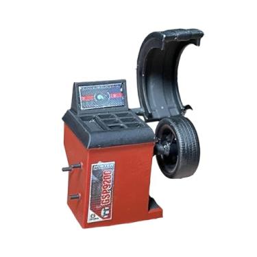 Imagem de Amagogo Miniatura de máquina de balanceamento dinâmico de pneus em escala 1:64 para carros de brinquedo, ideal para mecânicos de automóveis.