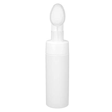 Imagem de Frasco espumante com cabeça de escova de silicone, dispensador de espuma de grande capacidade de 120 ml, para limpeza facial profunda, branco